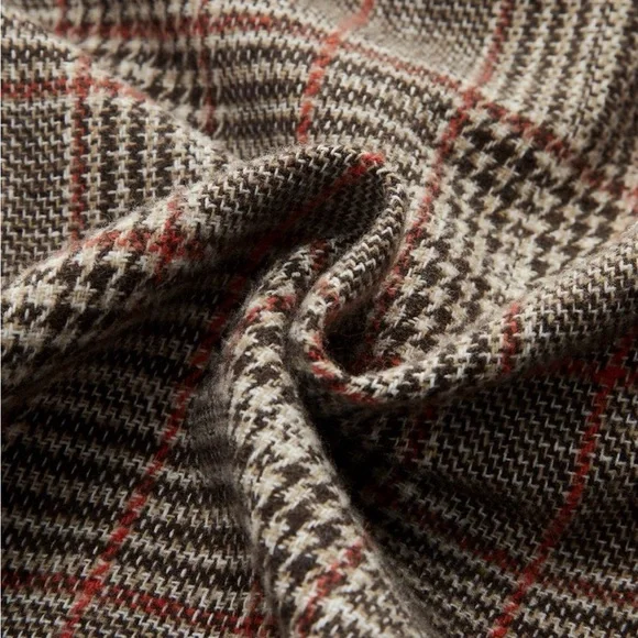 Commense Checkered Wide-Leg Pants - Brown and Black - Picture 4 of 4